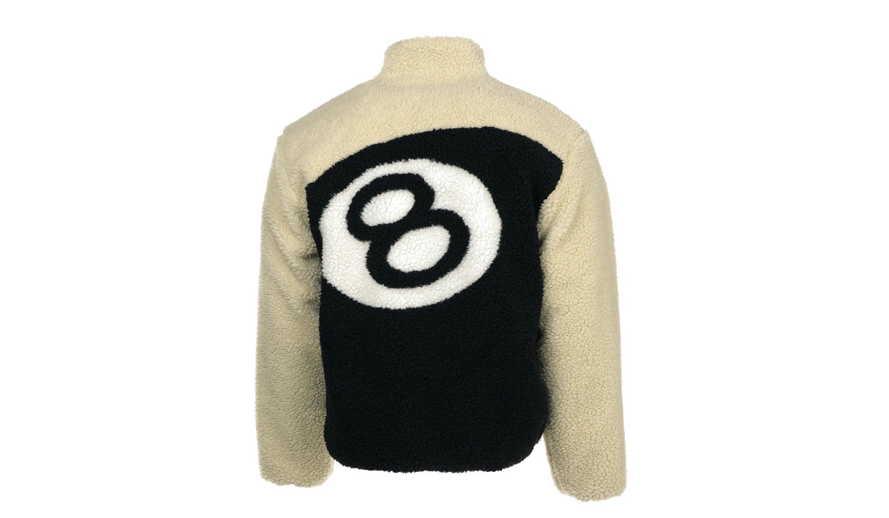 Stussy 8 Ball Sherpa Reversible Jacket - Cream